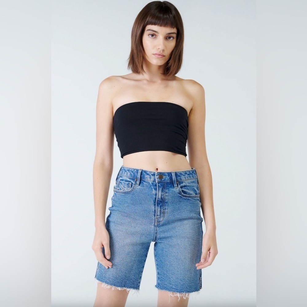 UNPUBLISHED Tessa high waist denim shorts with raw hem NWT